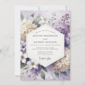 Lavender Blossom Floral Wedding Kaart (Voorkant)