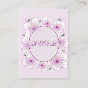 Lavender Blossom Flowers Romantic RSVP Minicard Informatiekaartje