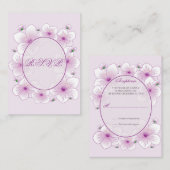 Lavender Blossom Flowers Romantic RSVP Minicard Informatiekaartje (Voorkant / Achterkant)