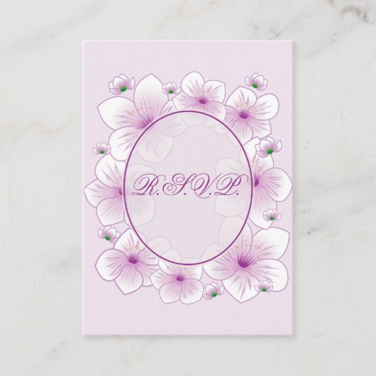 Lavender Blossom Flowers Romantic RSVP Minicard Informatiekaartje (Voorkant)