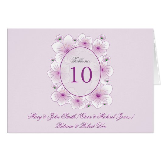 Lavender Blossom Flowers Romantic Table Place Card (Voorkant Horizontaal)