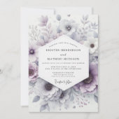 Lavender Blossom Romance Wedding Kaart (Voorkant)