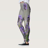 Lavender Blossoms Floral Botanical Grey Leggings (Links)