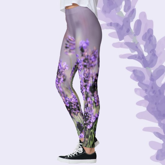 Lavender Blossoms Floral Botanische Lila Leggings