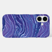 Lavender Blue Abstract Waves Pattern Case-Mate iPhone Case (Achterkant (horizontaal))