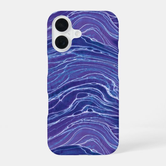 Lavender Blue Abstract Waves Pattern iPhone 16 Hoesje (Achterkant)