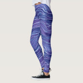 Lavender Blue Abstract Waves Pattern Leggings (Links)