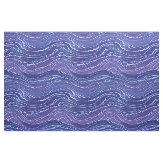 Lavender Blue Abstract Waves Pattern Stof (Fat Quarter)