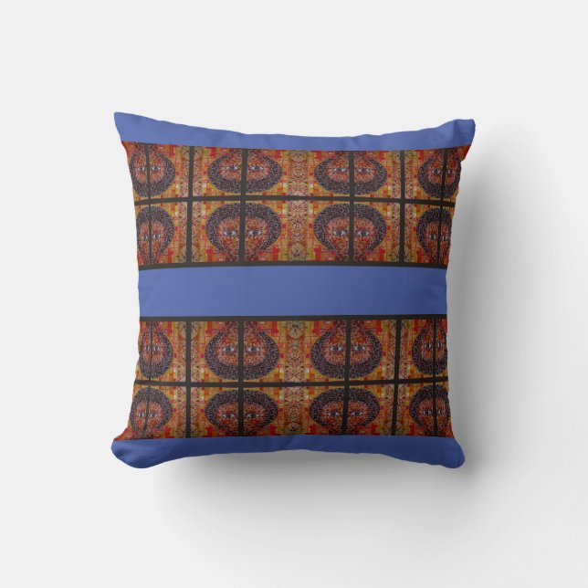 Lavender Blue Accent Ethiopian Traditional Throw  Kussen (Voorkant)