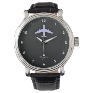Lavender Blue Airplane Horloge