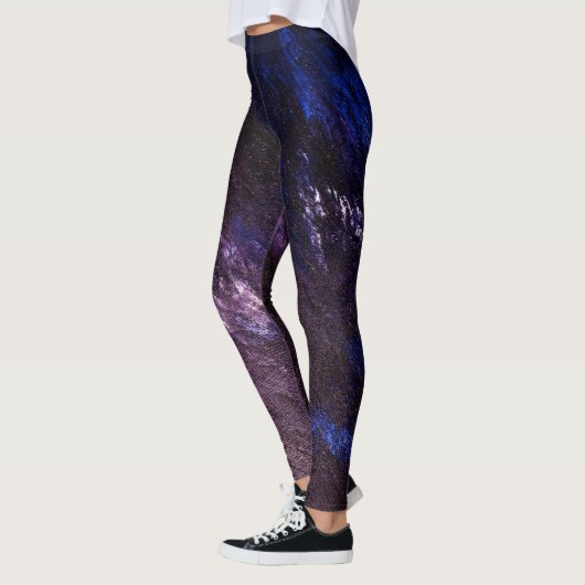 Lavender Blue en Black Abstract Dance Leggings (Links)