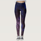 Lavender Blue en Black Abstract Dance Leggings (Voorkant)