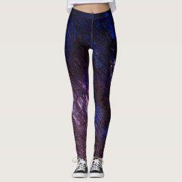 Lavender Blue en Black Abstract Dance Leggings