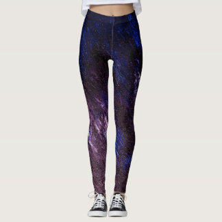 Lavender Blue en Black Abstract Dance Leggings