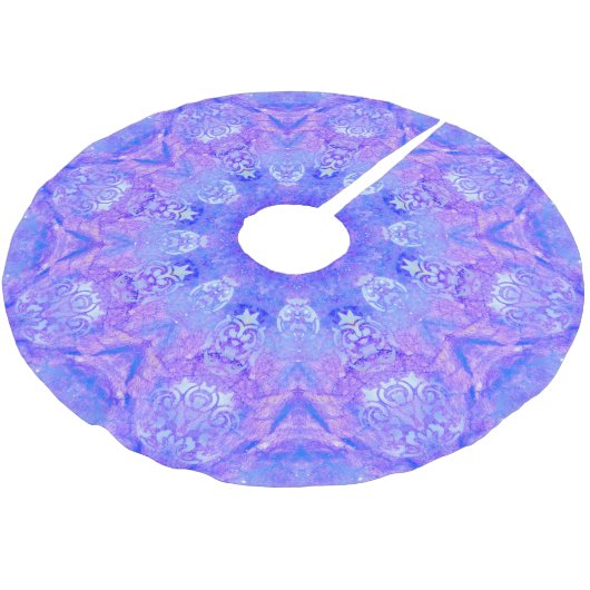 Lavender Blue en Sneeuwpatroon Kerstboom Rok (Gekanteld)