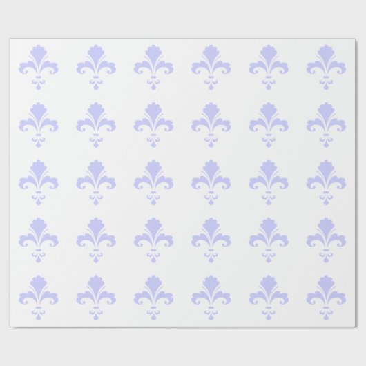 Lavender Blue Fleur-de-lis Cadeaupapier (Vlak)