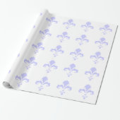 Lavender Blue Fleur-de-lis Cadeaupapier (Uitgerold)