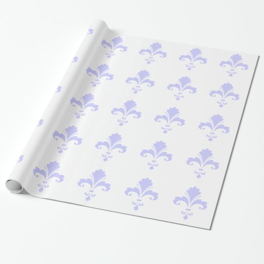 Lavender Blue Fleur-de-lis Cadeaupapier (Uitgerold)