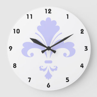 Lavender Blue Fleur-de-lis Grote Klok