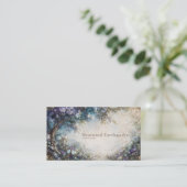 Lavender Blue Floral Grove Romantic Fantasy Visitekaartje (Staand voorkant)