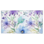 Lavender & Blue Floral Kussensloop (Voorkant-Links)