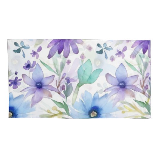 Lavender & Blue Floral Kussensloop (Achterkant-Rechts)