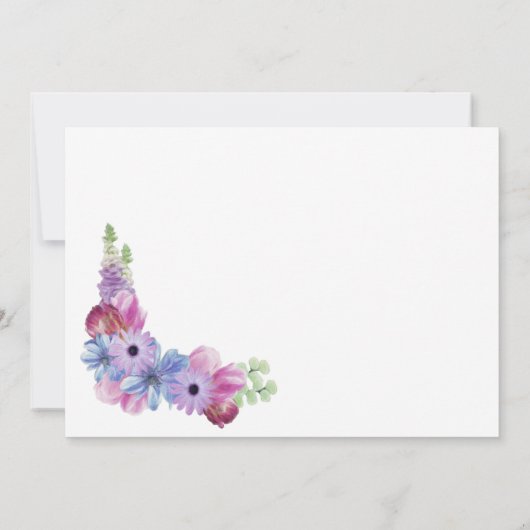 Lavender Blue Floral Wedding Save the Date (Achterkant)