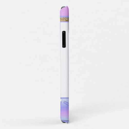 Lavender & Blue Flowered Border Case-Mate iPhone Case (Achterkant/rechts)