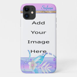 Lavender & Blue Flowered Border Case-Mate iPhone Case