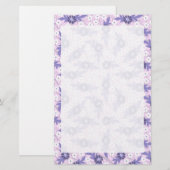 Lavender Blue Flowers Border Print Stationery Briefpapier (Voorkant / Achterkant)