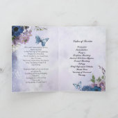 Lavender Blue Flowers Butterfly Funeral Programme Programma (Binnen)