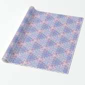Lavender & Blue Geometric Star Maze Pattern Cadeaupapier (Uitgerold)