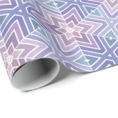 Lavender & Blue Geometric Star Maze Pattern Cadeaupapier (Rol Hoek)