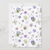 Lavender Blue geperste Floral 50th Birthday Kaart (Achterkant)