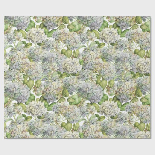 Lavender Blue Hydrangea Botanical Floral Cadeaupapier (Vlak)
