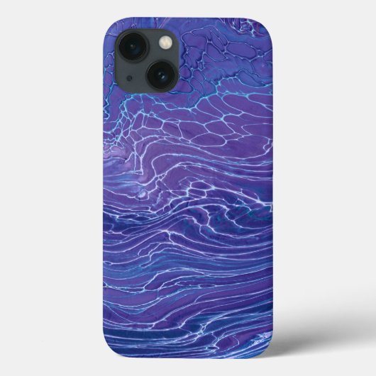 Lavender Blue Lace Marble Acrylic Abstraction Case-Mate iPhone Case (Achterkant)