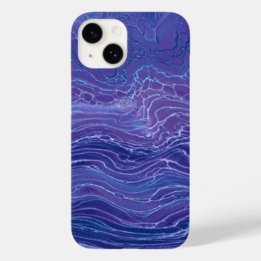 Lavender Blue Lace Marble Acrylic Abstraction Case-Mate iPhone Case (Achterkant)