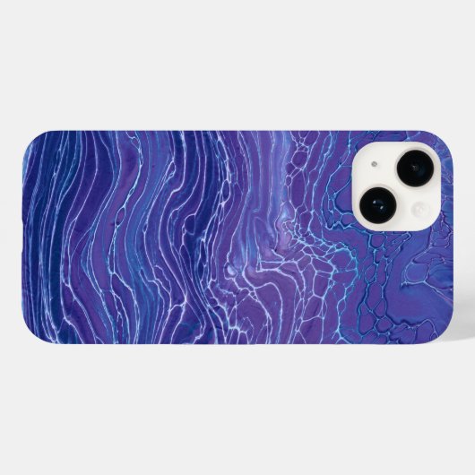 Lavender Blue Lace Marble Acrylic Abstraction Case-Mate iPhone Case (Achterkant (horizontaal))