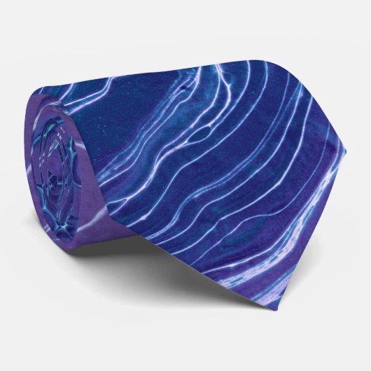 Lavender Blue Lace Marble Acrylic Abstraction Stropdas (Opgerold)