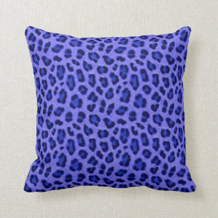 Lavender Blue Leopard Animal Print Skin Patroon Kussen