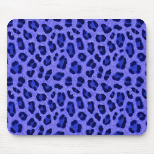 Lavender Blue Leopard Animal Print Skin Patroon Muismat (Voorkant)