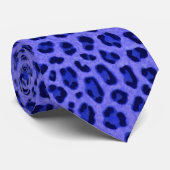 Lavender Blue Leopard Animal Print Skin Patroon Stropdas (Opgerold)