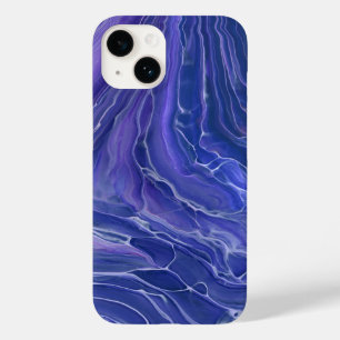 Lavender Blue Marble Acrylic Abstract Case-Mate iPhone 14 Hoesje
