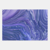 Lavender Blue Marble Acrylic Abstract Inpakpapier Vel (Voorkant 3)