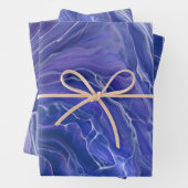 Lavender Blue Marble Acrylic Abstract Inpakpapier Vel (In situ)