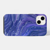 Lavender Blue Marble Acrylic Abstract iPhone Hoesje (Achterkant horizontaal)