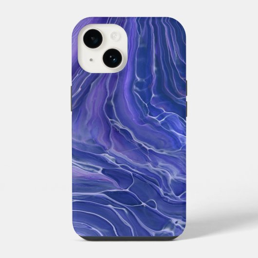 Lavender Blue Marble Acrylic Abstract iPhone Hoesje (Achterkant)