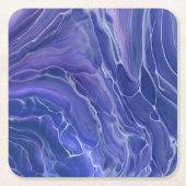 Lavender Blue Marble Acrylic Abstract Kartonnen Onderzetters (Voorkant)