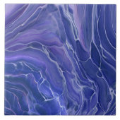 Lavender Blue Marble Acrylic Abstract Tegeltje (Voorkant)