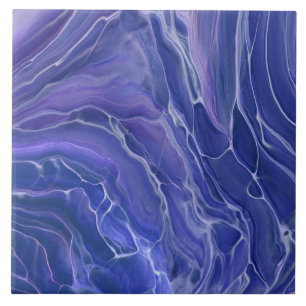 Lavender Blue Marble Acrylic Abstract Tegeltje